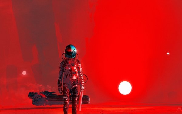 Sci Fi Astronaut Red HD Wallpaper | Background Image