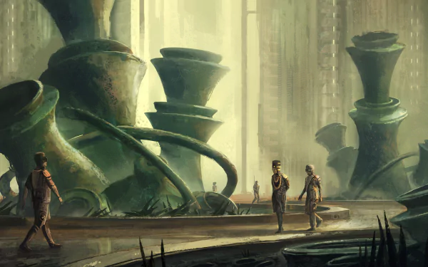  Retro sci fi botanical garden by Leon Tukker