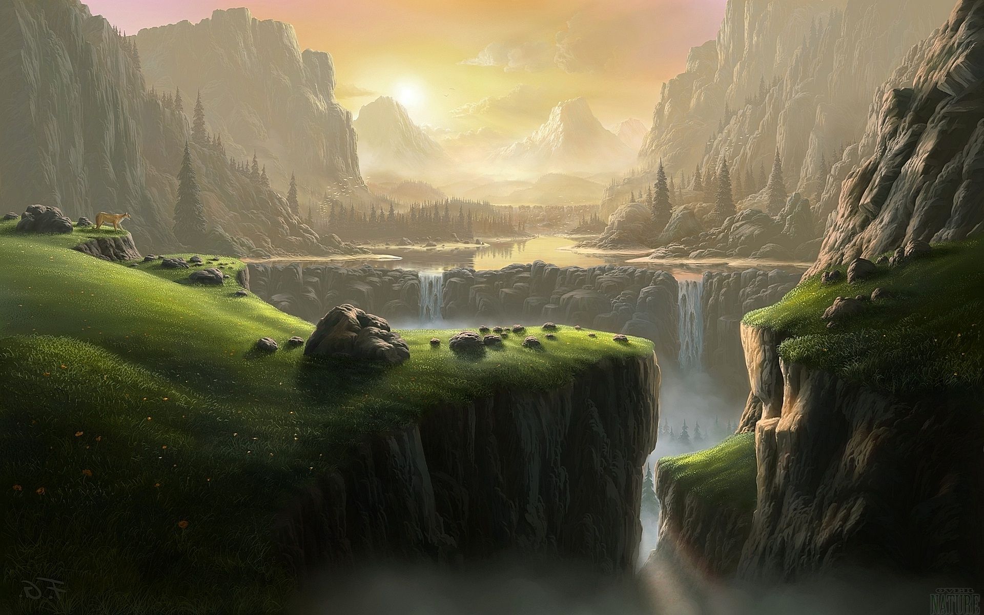 Fantasy Waterfall HD Wallpaper | Background Image