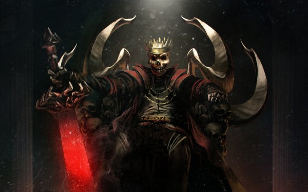 Dark Warrior Sword Skull Crown HD Wallpaper | Background Image
