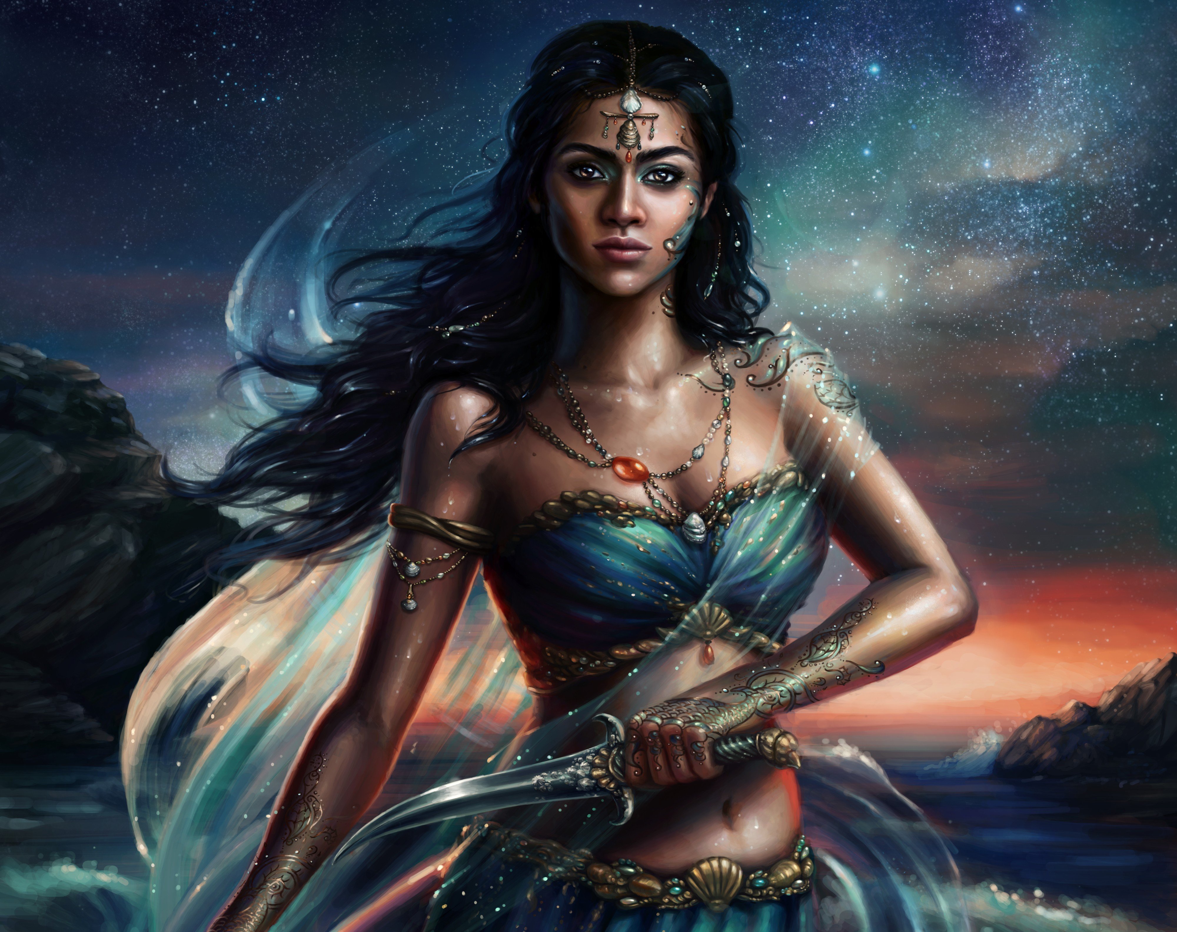 Night Warrior Princess 4K Ultra HD Wallpaper By Louisa Gallie   680560 