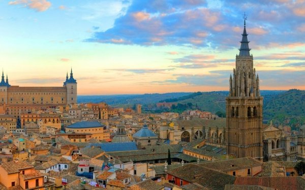 Man Made Toledo Towns Spain City Cityscape Building Architecture Panorama HD Wallpaper | Background Image