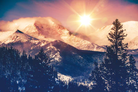 forest landscape sunbeam rocky mountains nature mountain HD Desktop Wallpaper | Background Image