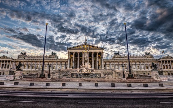 Man Made Monument Monuments Vienna Austria Austria Parliament Architecture Building Cloud HDR HD Wallpaper | Background Image