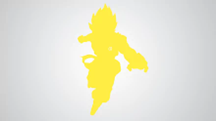 HD PC desktop wallpaper featuring a bright yellow silhouette of Goku from the anime Dragon Ball Z against a light gray background.