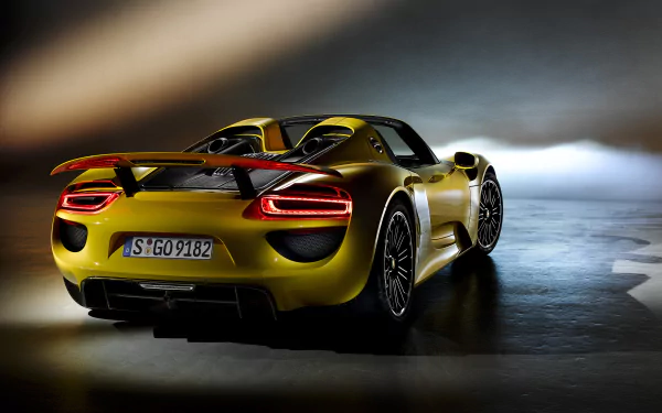 yellow car supercar car Porsche vehicle Porsche 918 Spyder HD Desktop Wallpaper | Background Image