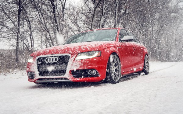 Vehicles Audi S4 Audi Car Snow Winter Snowfall HD Wallpaper | Background Image