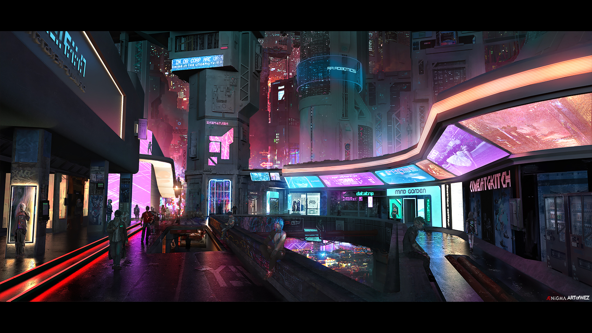 The Neon District at Night by wez