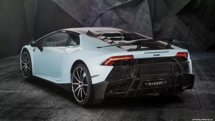 Sleek white Lamborghini Huracan with Mansory tuning showcased in a high-resolution 4K Ultra HD desktop wallpaper.