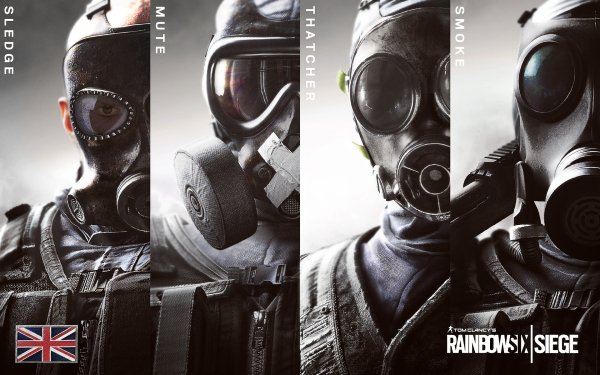 Video Game Tom Clancy's Rainbow Six: Siege Special Forces Gas Mask Sledge Mute Thatcher Smoke HD Wallpaper | Background Image
