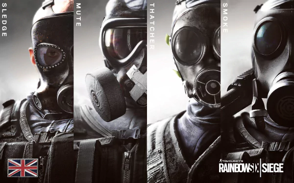 Smoke (Tom Clancy's Rainbow Six: Siege) Thatcher (Tom Clancy's Rainbow Six: Siege) Mute (Tom Clancy's Rainbow Six: Siege) Sledge (Tom Clancy's Rainbow Six: Siege) gas mask Special Forces video game Tom Clancy's Rainbow Six: Siege HD Desktop Wallpaper | Background Image