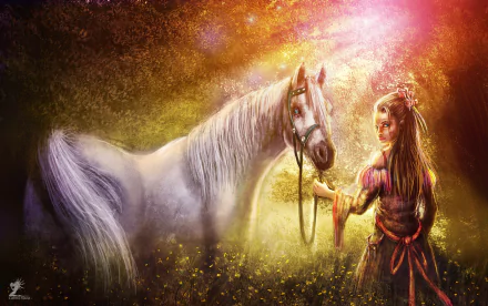  Girl and her Horse by Zahid Raza Khan
