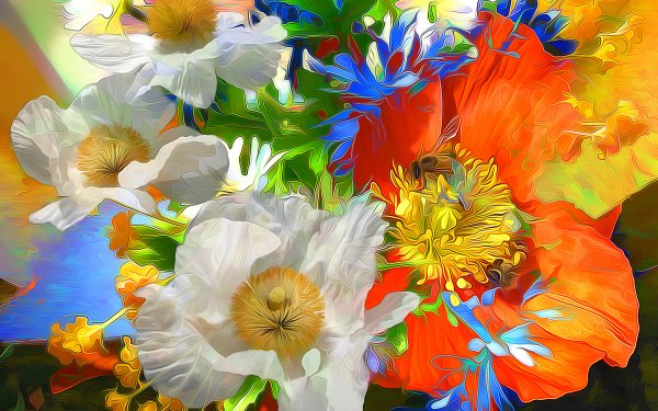 Artistic Painting Flower Colors Colorful HD Wallpaper | Background Image