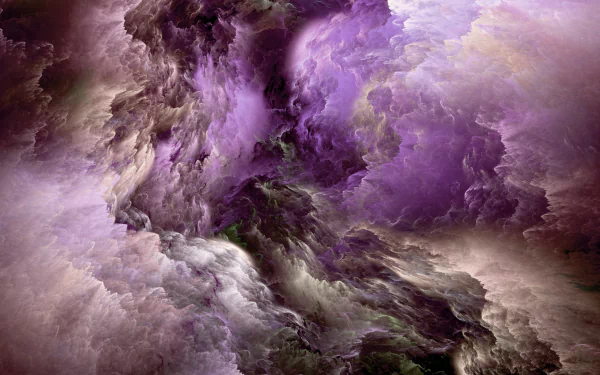 A 4K Ultra HD artistic wallpaper featuring swirling purple clouds with intricate textures and depth, creating a dramatic and immersive visual experience.