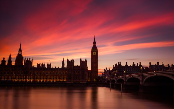 Man Made Palace Of Westminster Palaces United Kingdom London England River Thames Bridge Big Ben Dusk HD Wallpaper | Background Image
