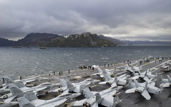  USS George Washington transits the Strait of Magellan. by Bryan Mai