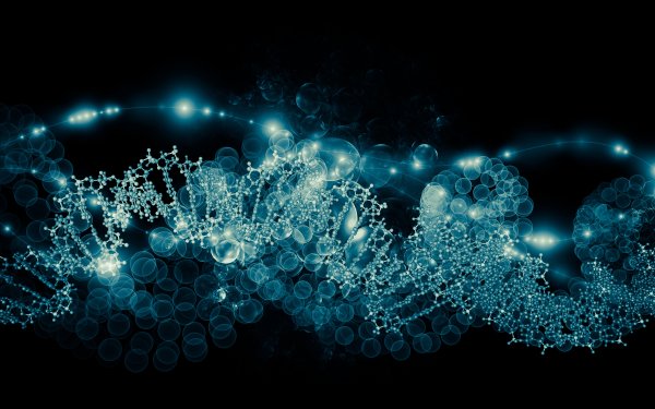 Artistic DNA Structure Blue HD Wallpaper | Background Image