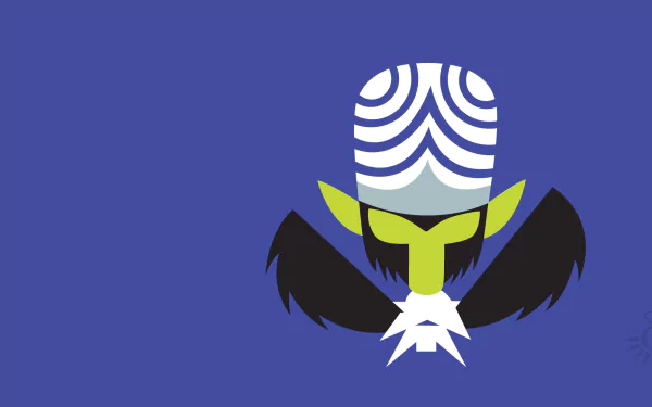 HD desktop wallpaper featuring Mojo Jojo from The Powerpuff Girls (1998), showcasing the iconic villain against a solid blue background.