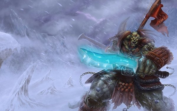Video Game World Of Warcraft Warcraft Orc Warrior Banner Sword HD Wallpaper | Background Image