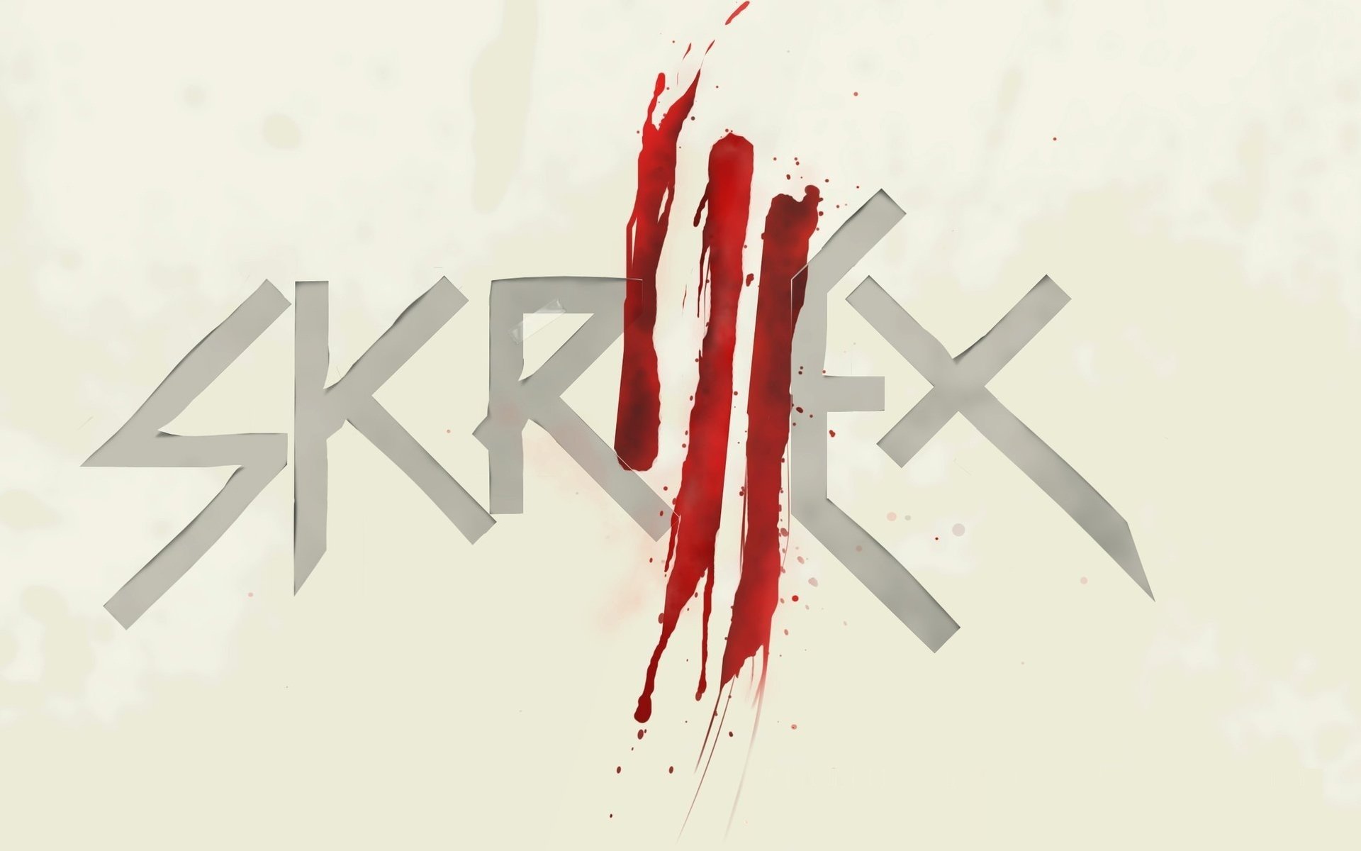 HD PC desktop wallpaper featuring the Skrillex logo with three red claw marks, representing the music artist Skrillex.