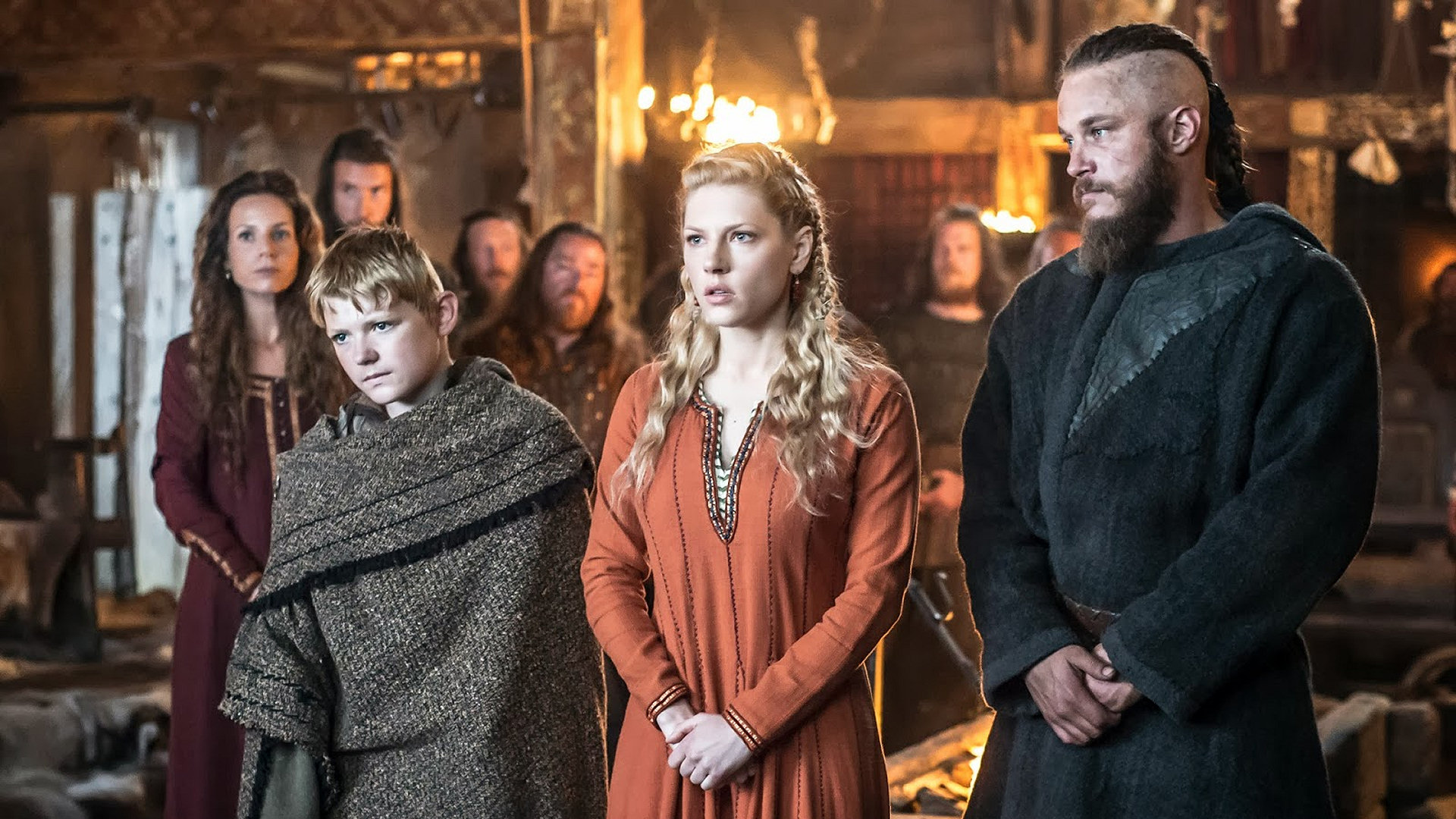 Download Ragnar, Bjorn, And Lagertha In Vikings Wallpaper