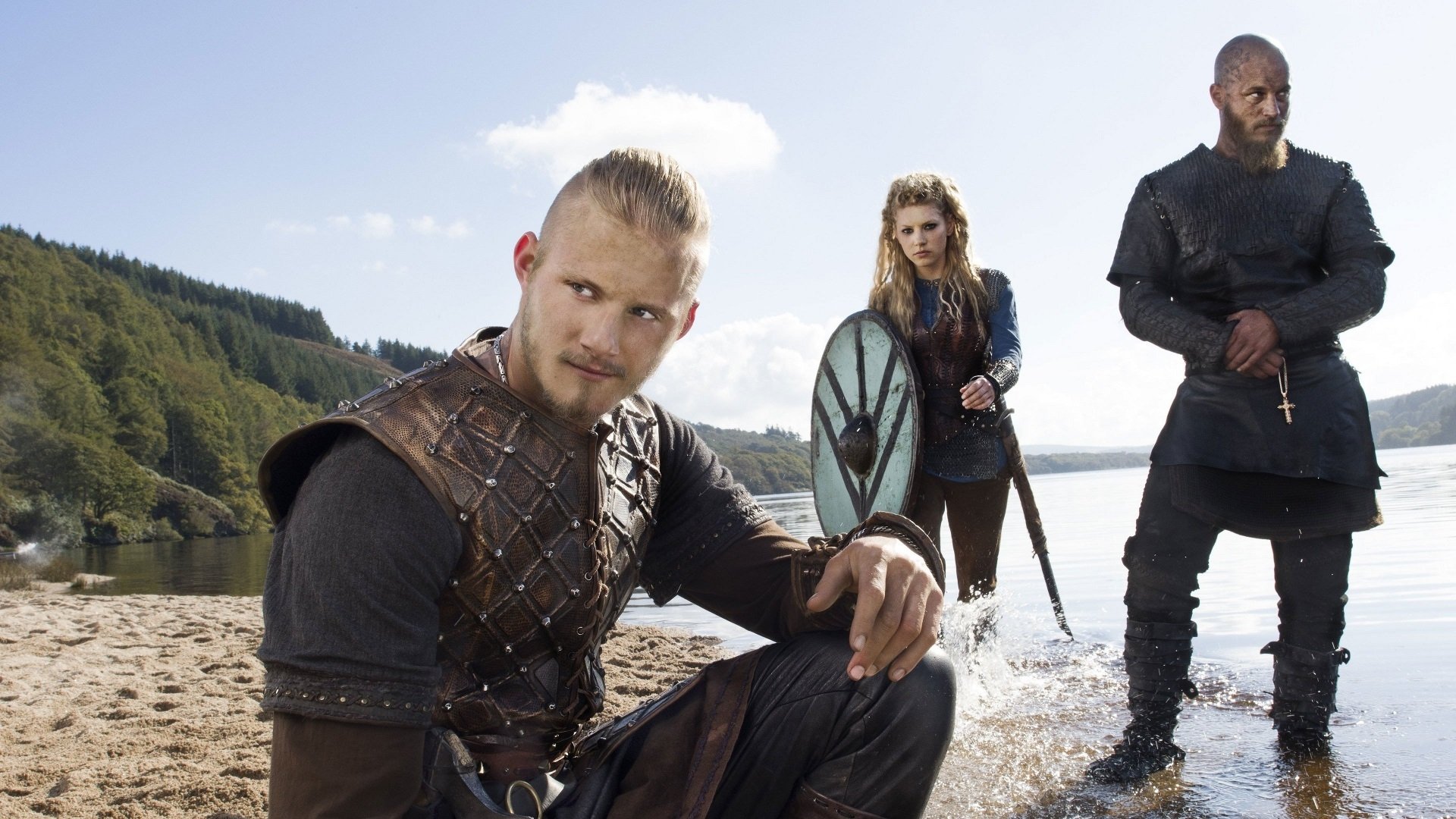 Epic Vikings HD Wallpaper Ragnar Lagertha And Bjorn In Action 