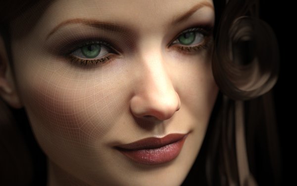 Women Artistic Painting Green Eyes Close-Up HD Wallpaper | Background Image