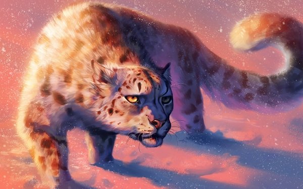 Animal Snow Leopard Cats Fantasy Cat Creature HD Wallpaper | Background Image