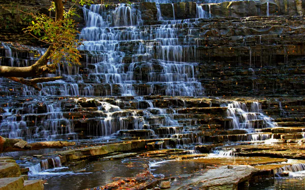 Canada waterfall nature Albion Falls HD Desktop Wallpaper | Background Image