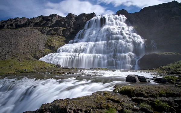 Iceland nature waterfall Dynjandi HD Desktop Wallpaper | Background Image