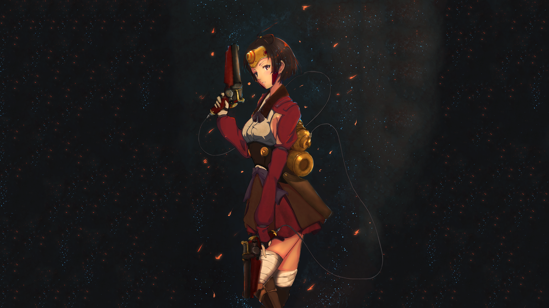 A dynamic HD wallpaper featuring Mumei from Kabaneri of the Iron Fortress, showcasing her in a striking pose with stylish details and a captivating backdrop.