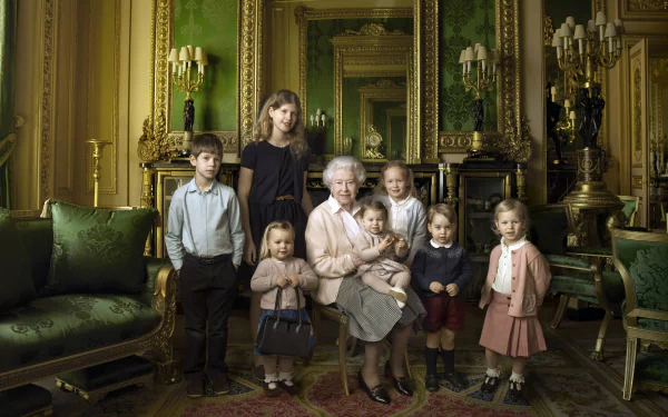  Queen Elizabeth II 90's birthday The Queen with her great-grandchildren and two youngest grandchildr