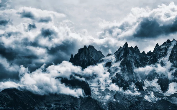 nature snow cloud mountain Snowy Mountain HD Desktop Wallpaper | Background Image