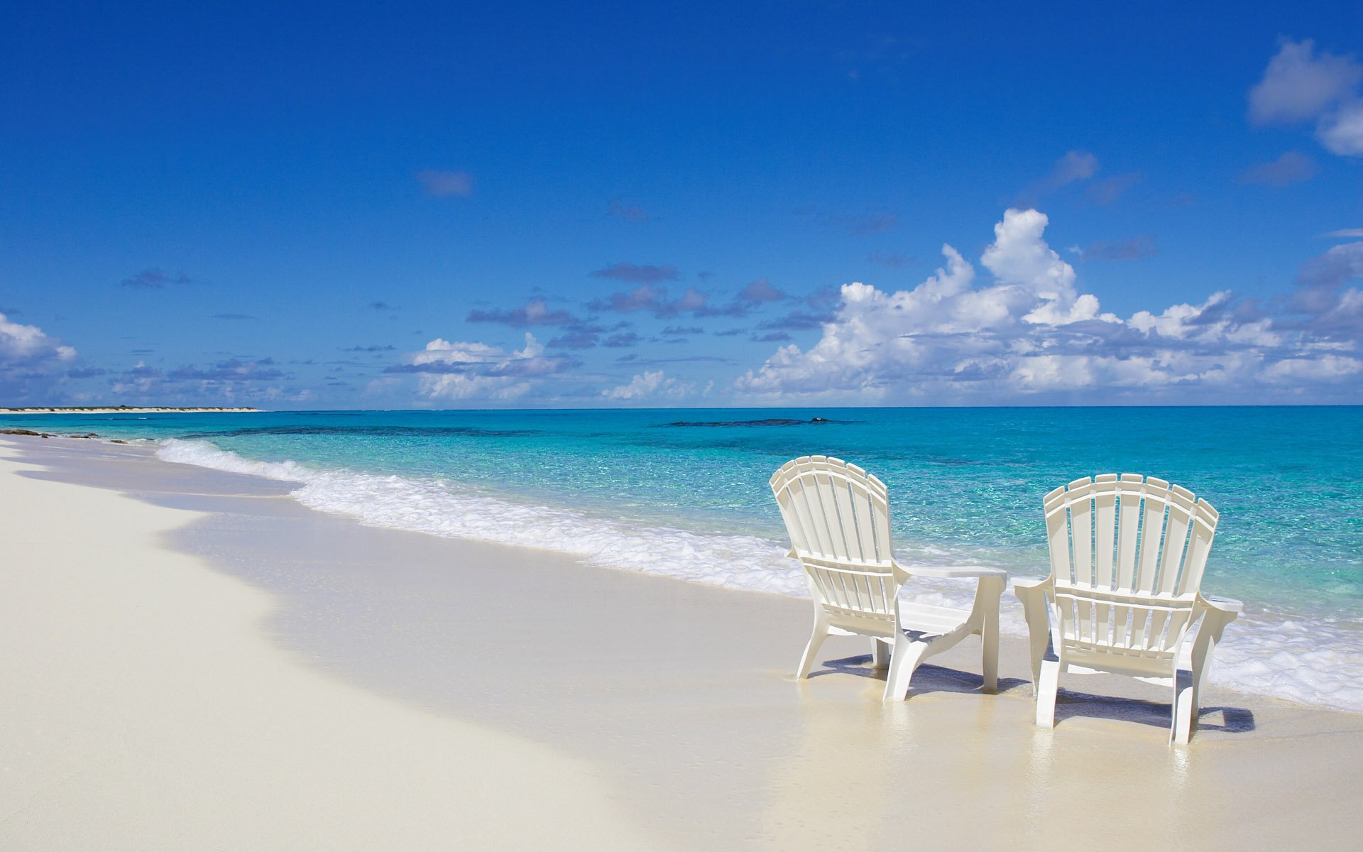 Download Horizon Turquoise Tropical Ocean Chair Photography Beach  HD Wallpaper