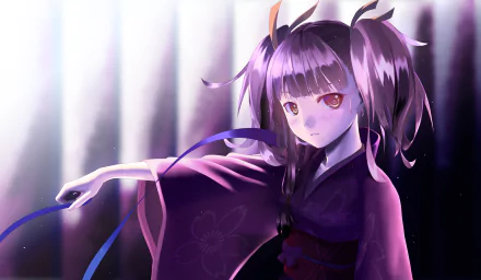 HD wallpaper featuring Mumei from Kabaneri of the Iron Fortress, showcasing her in a stylized, dynamic pose with vibrant colors and an atmospheric background.