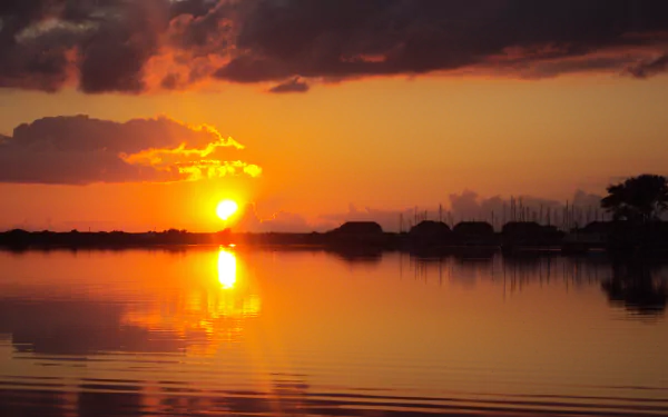  Sunset at a lagoon by the Baltic Sea