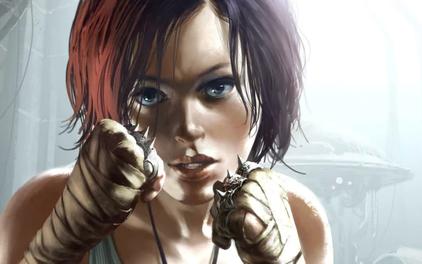 Digital painting of Nilin from the video game Remember Me, featured as an HD PC desktop wallpaper and background.