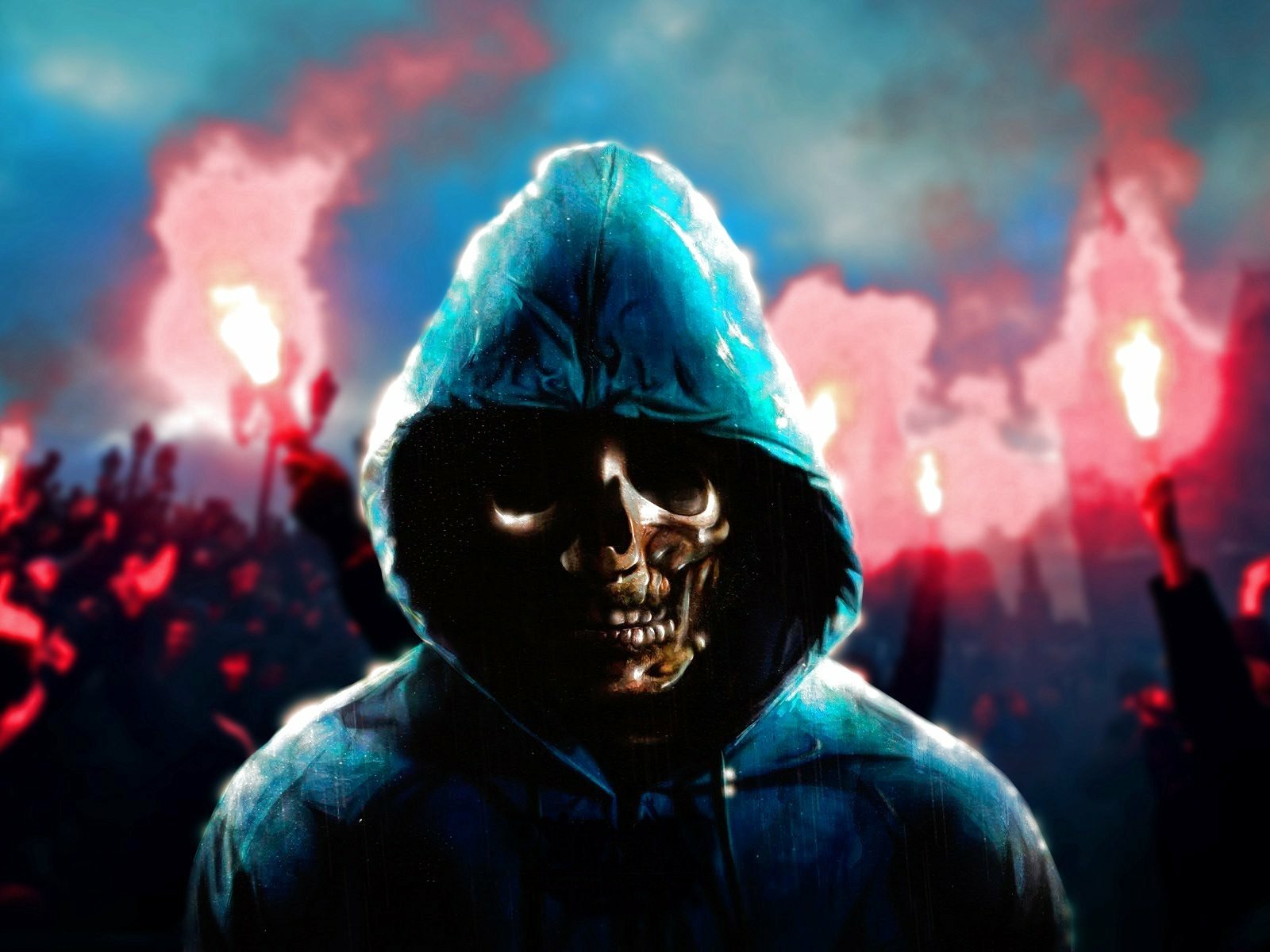 Download Hoodie Dark Skull Wallpaper