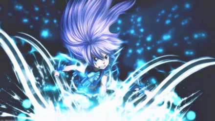 HD desktop wallpaper of Wendy Marvell from the anime Fairy Tail, featuring her with long flowing hair and a dynamic, glowing backdrop.