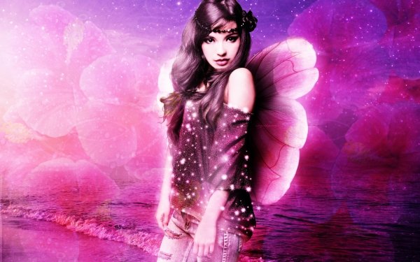 Fantasy Fee Wings Pink Lila HD Wallpaper | Hintergrund