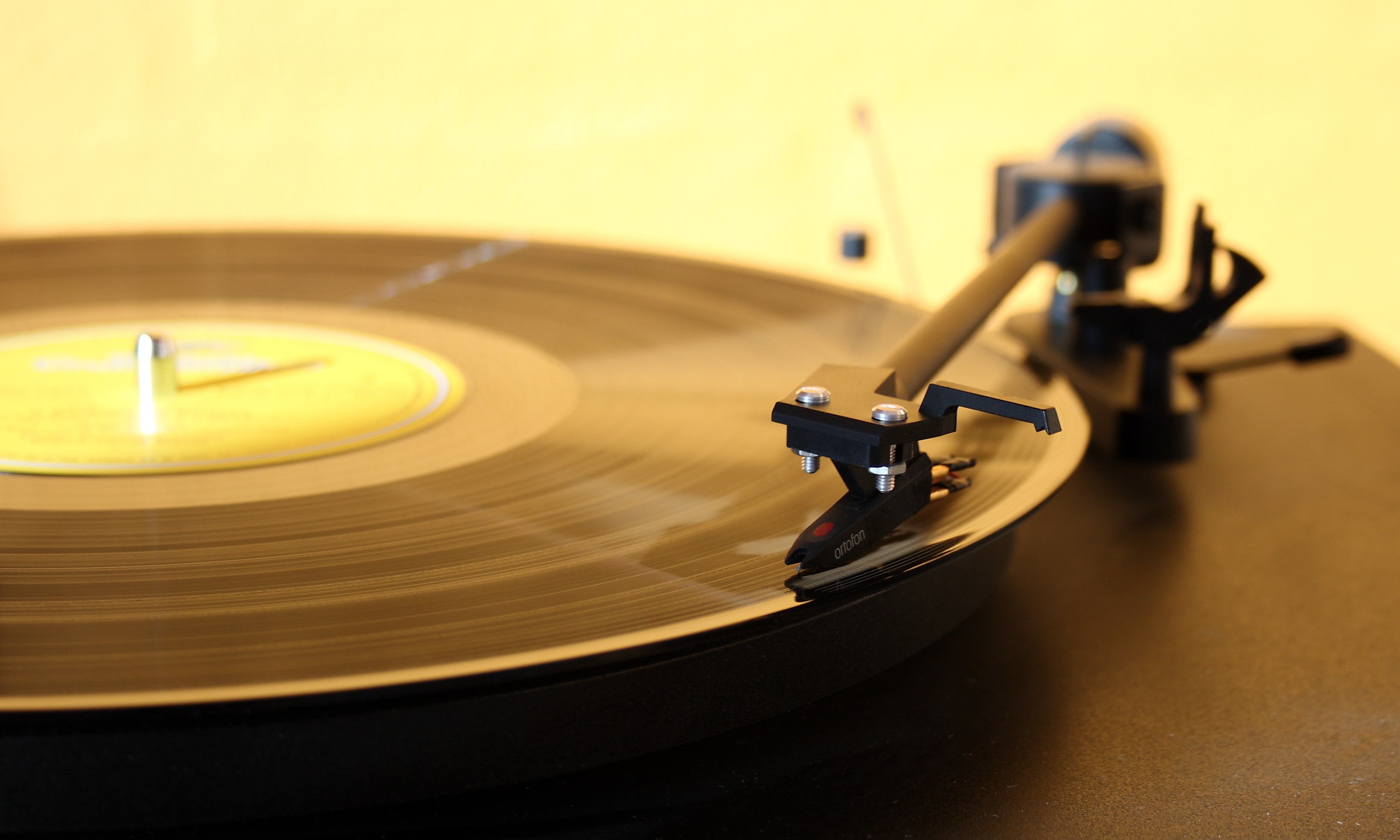 Old-fashioned record player and record by SteenJepsen