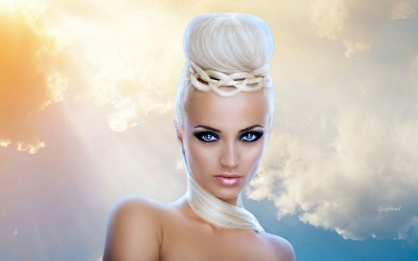 Fantasy Gods Goddess White Hair HD Wallpaper | Background Image