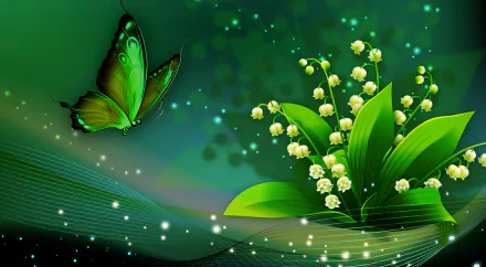 Lillies of the Valley and Butterfly
