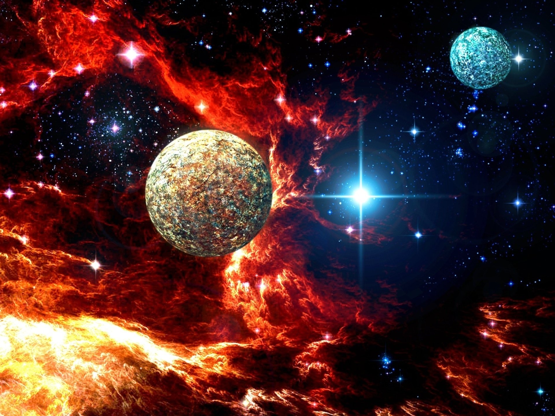 Download Star Colorful Planet Nebula Sci Fi Space Hd Wallpaper By Lemmy X 0956