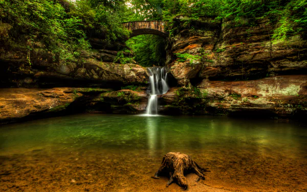 greenery nature waterfall HD Desktop Wallpaper | Background Image