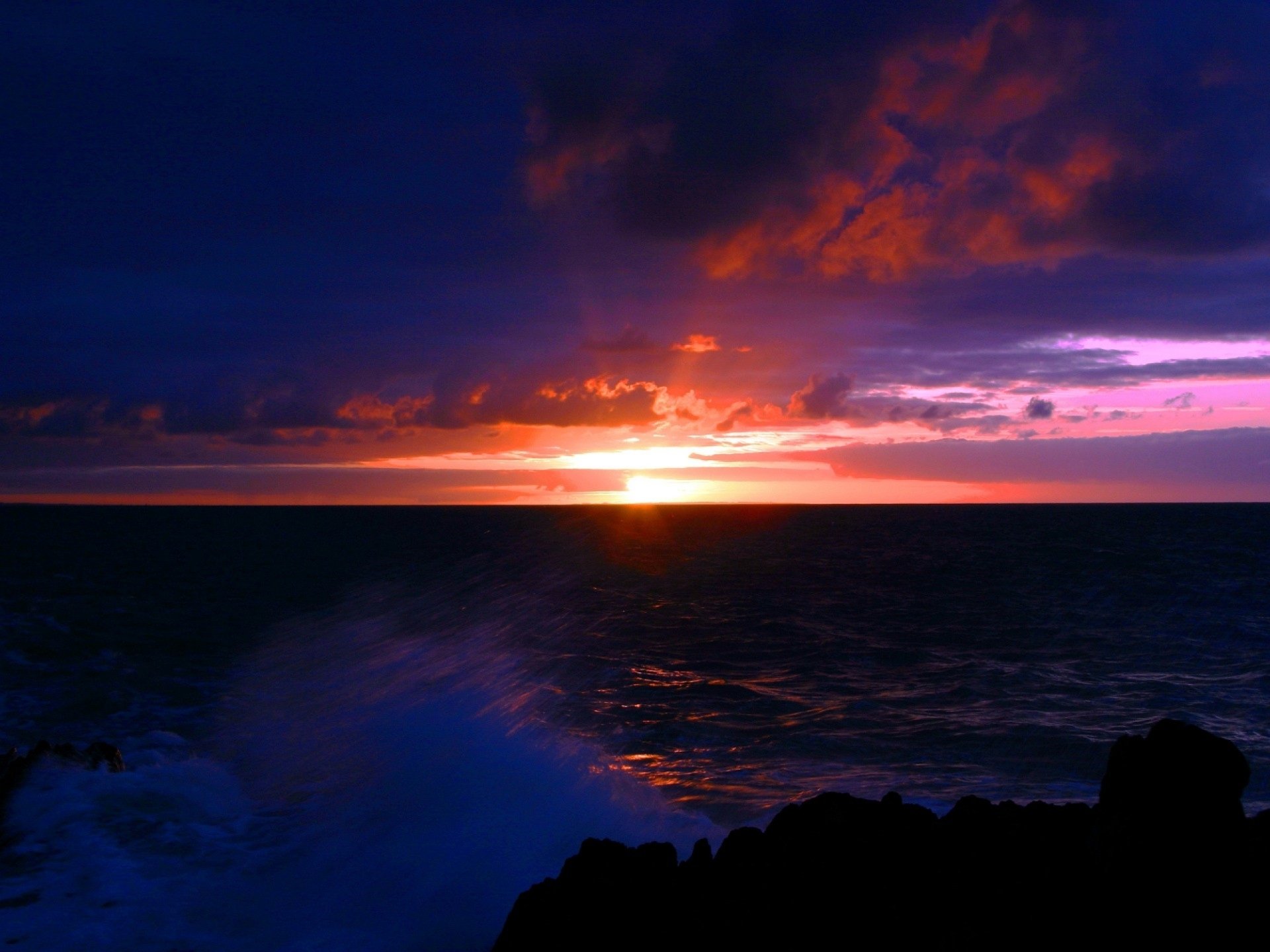 Download Horizon Sky Blue Sea Ocean Nature Sunset HD Wallpaper ...