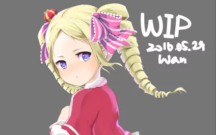 A charming HD wallpaper featuring Beatrice from Re:ZERO - Starting Life in Another World, showcasing her distinctive braided hairstyle and playful expression against a simple background.