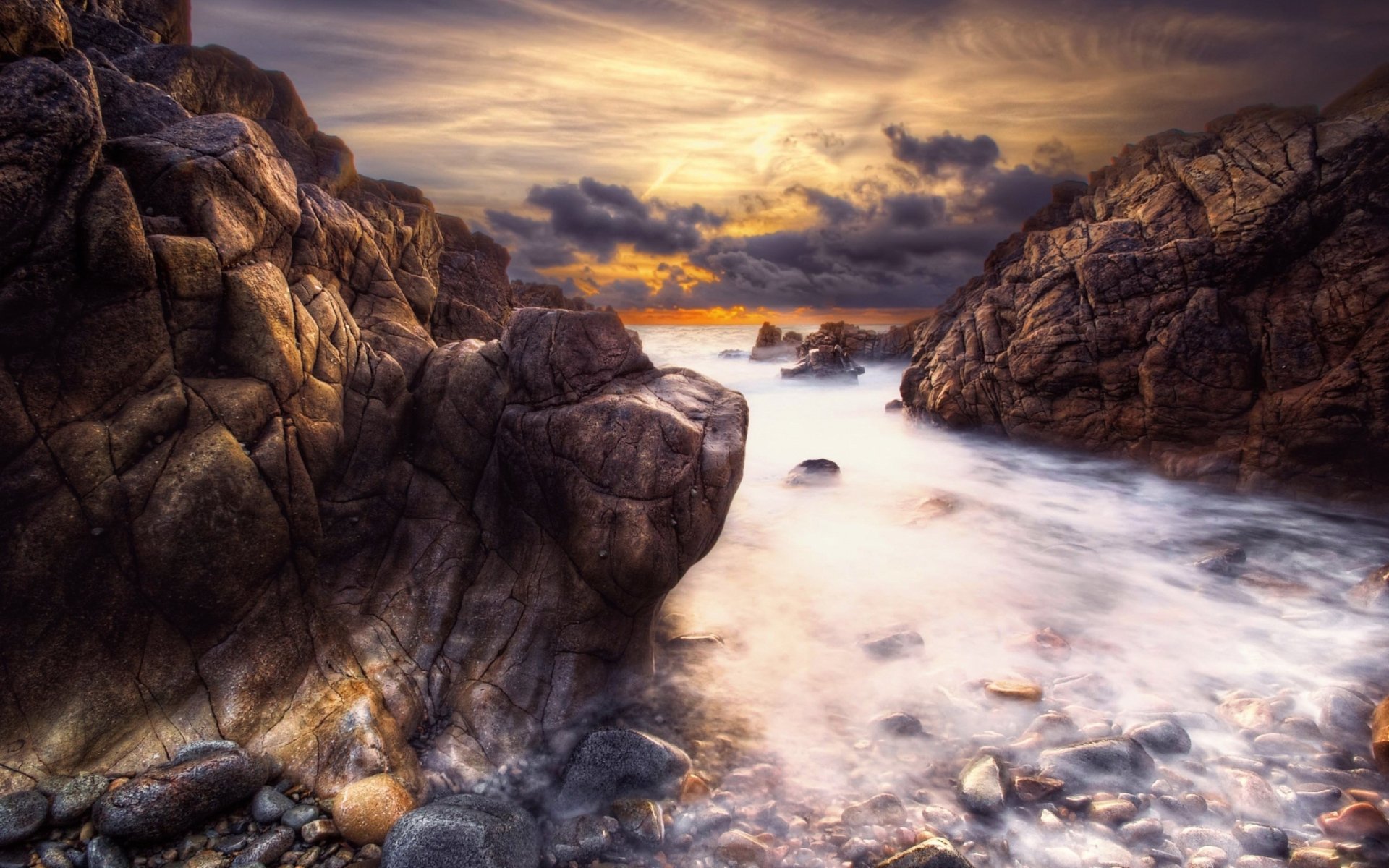 Download Horizon Sea Ocean Nature Rock HD Wallpaper | 2560x1600 ...