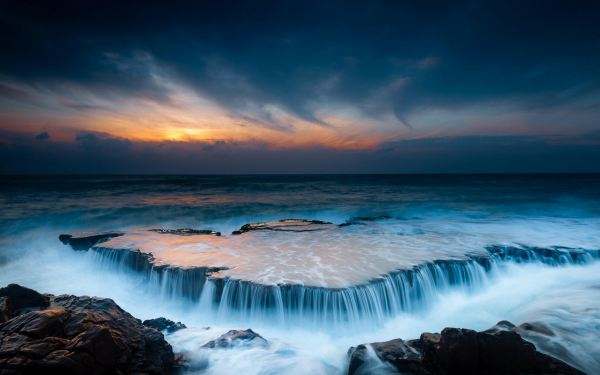 Nature Ocean Sea Sky Sunset HD Wallpaper | Background Image