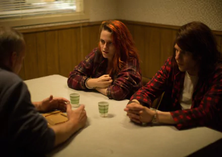 Kristen Stewart and Jesse Eisenberg in a scene from the movie American Ultra, shown in a 4K Ultra HD PC desktop wallpaper and background.